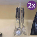 Keuken opberg haak - Draaibaar rek - 8 haken - Wit