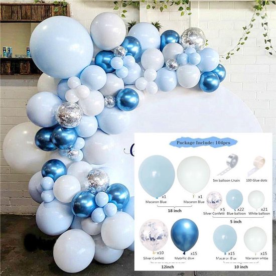 Ballonnenset 107-delig Blauwtinten voor Verjaardag