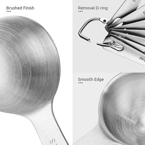 Set van 9 Roestvrijstalen Maatlepels - Verschillende Maten