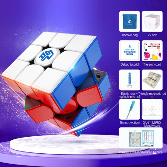 GAN 11M Pro 3x3 Speedcube Frosted Stickerless Zwart