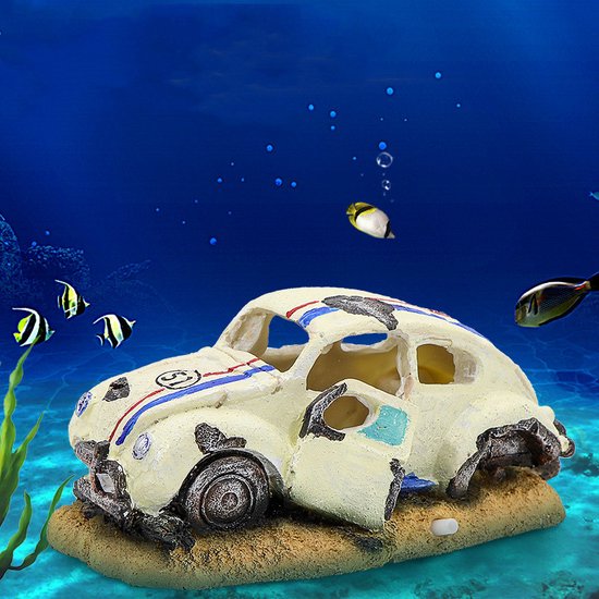 Aquariumdecoratie - Auto op Zeebodem - Levendig en Duurzaam