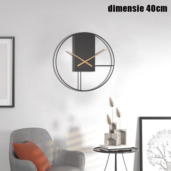 Moderne wandklok Nordic stijl Transparant/Zwart Ø 40cm