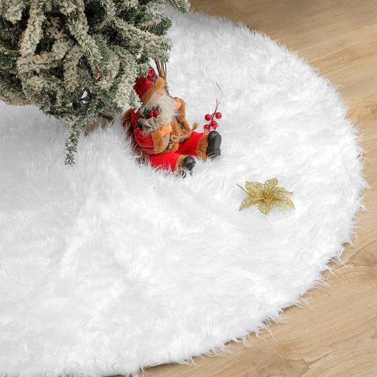 Duurzame Pailletten Kerstboom Rok - 122cm, Wit