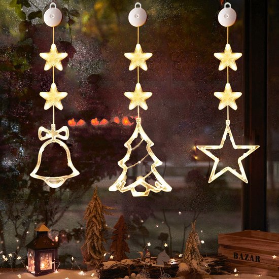 Magische Kerstverlichting Set - 3 LED Zuignaplampen