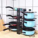 Verstelbaar pannenrek voor 8 pannen