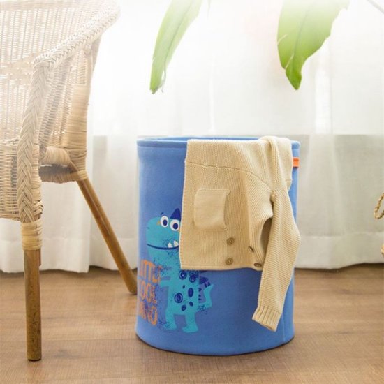 Wasmand met dinosaurus design en handvat - blauw, 35x45cm