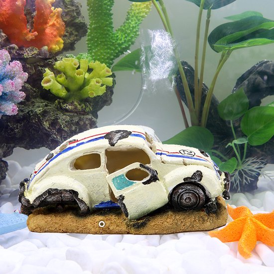 Aquariumdecoratie - Auto op Zeebodem - Levendig en Duurzaam