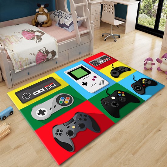 Gaming tapijt 100x150cm blauw/geel/rood