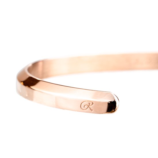 Stijlvolle roségouden armband met tekst - Reitsman