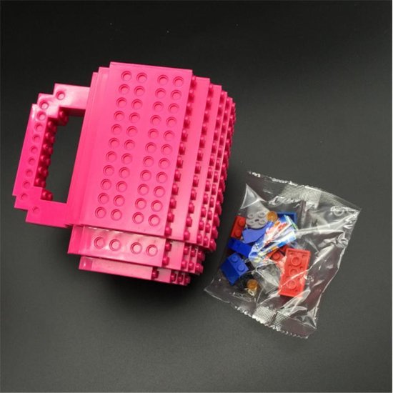 Lego Bouwsteen Mok Donker Roze 350ml