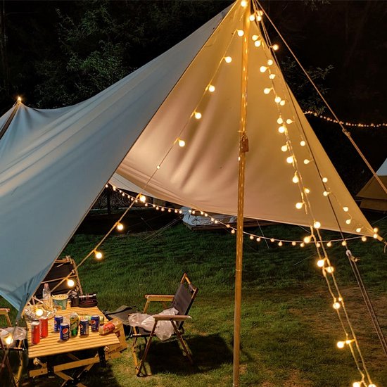 Decoratieve camping tent lamp - 10 meter - warm wit licht