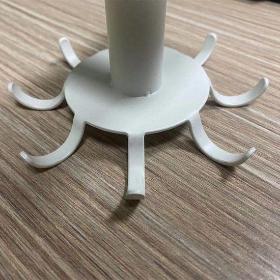 Keuken opberg haak - Draaibaar rek - 8 haken - Wit