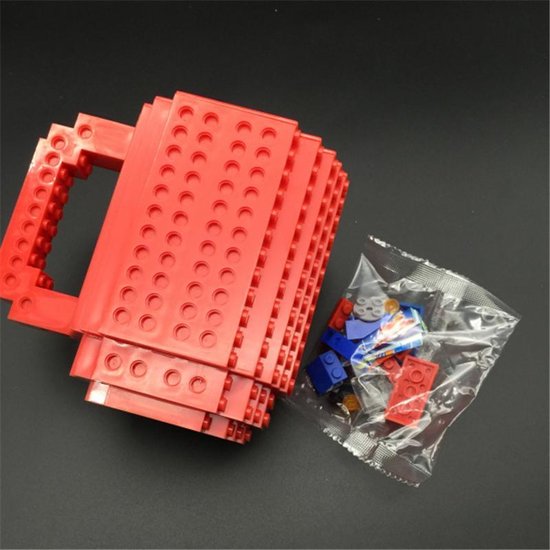 Lego Bouwsteen Mok - Rood - 350 ml