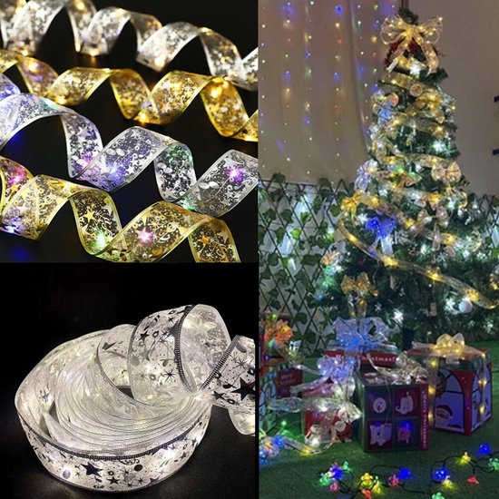 LED Kerstboom Licht Lint 2m - 20 Lichtjes - Wit/Zilver