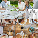 Draagbare roestvrijstalen bestekset in zilver, 9-delig