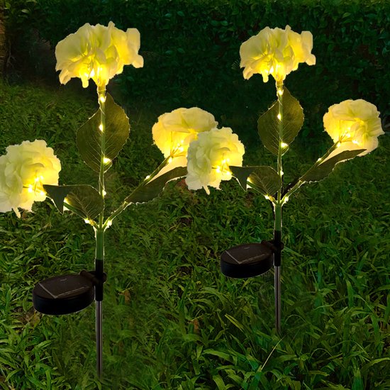 Terraslamp op zonne-energie Hortensia - Groen - 75,5 cm hoog