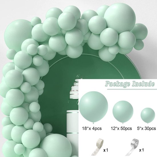 86-delige Macaron Ballonnenset lichtgroen