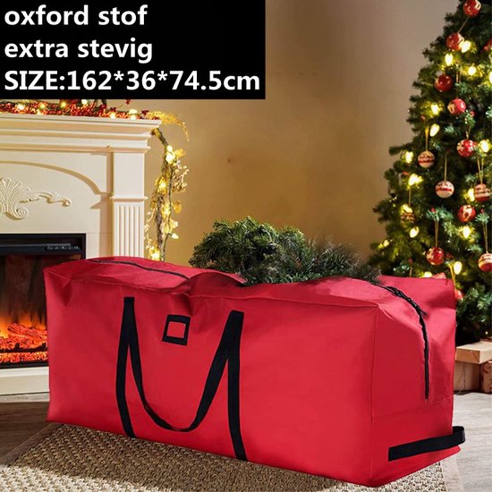 Duurzame Opbergzak Rood Kerstboom en Kleding 162x36x74,5cm