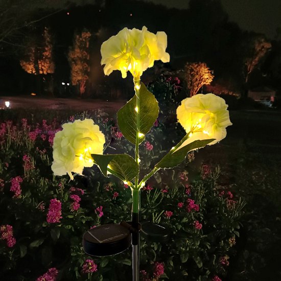 Terraslamp op zonne-energie Hortensia - Groen - 75,5 cm hoog