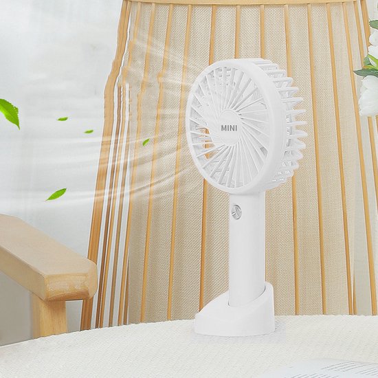 Oplaadbare draagbare ventilator - wit - USB-oplaadbaar