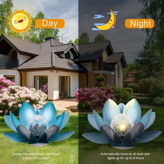 Zonne-energie lotus tuinlamp