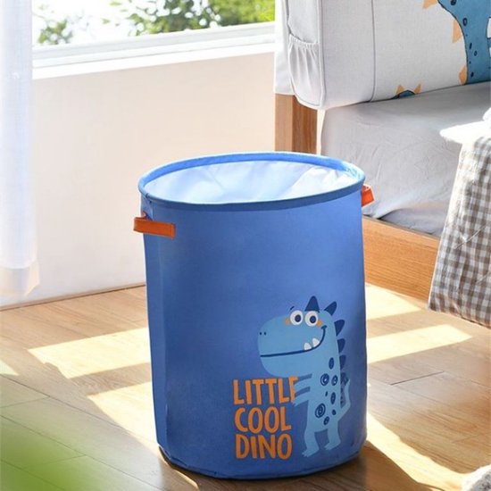 Wasmand met dinosaurus design en handvat - blauw, 35x45cm