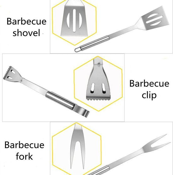 25-delige Barbecue Gereedschapset in Roestvrij Staal