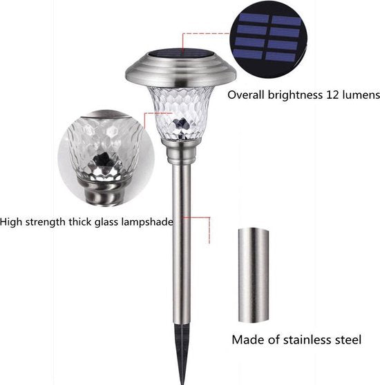 Xtraworks Solar Gazonlamp - Roestvrij Stalen Tuinverlichting