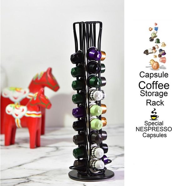 Draaibare houder voor Nespresso - 40 zwarte capsules