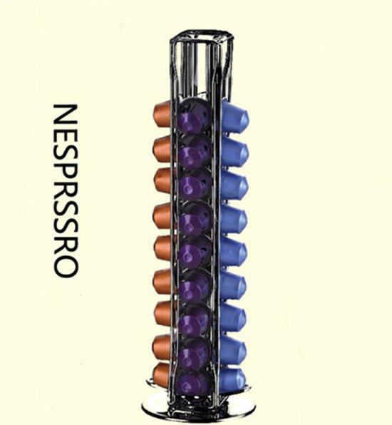 Draaibare houder voor Nespresso - 40 zwarte capsules