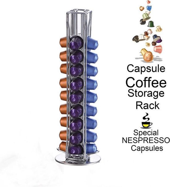 Draaibare capsulehouder Nespresso - Zilver 40 stuks